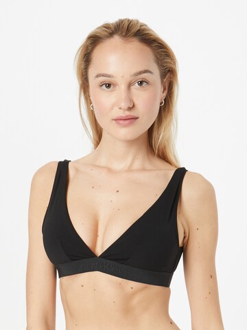 Calvin Klein SwimwearTrokutasti Bikini gornji dio - crna boja: prednji dio