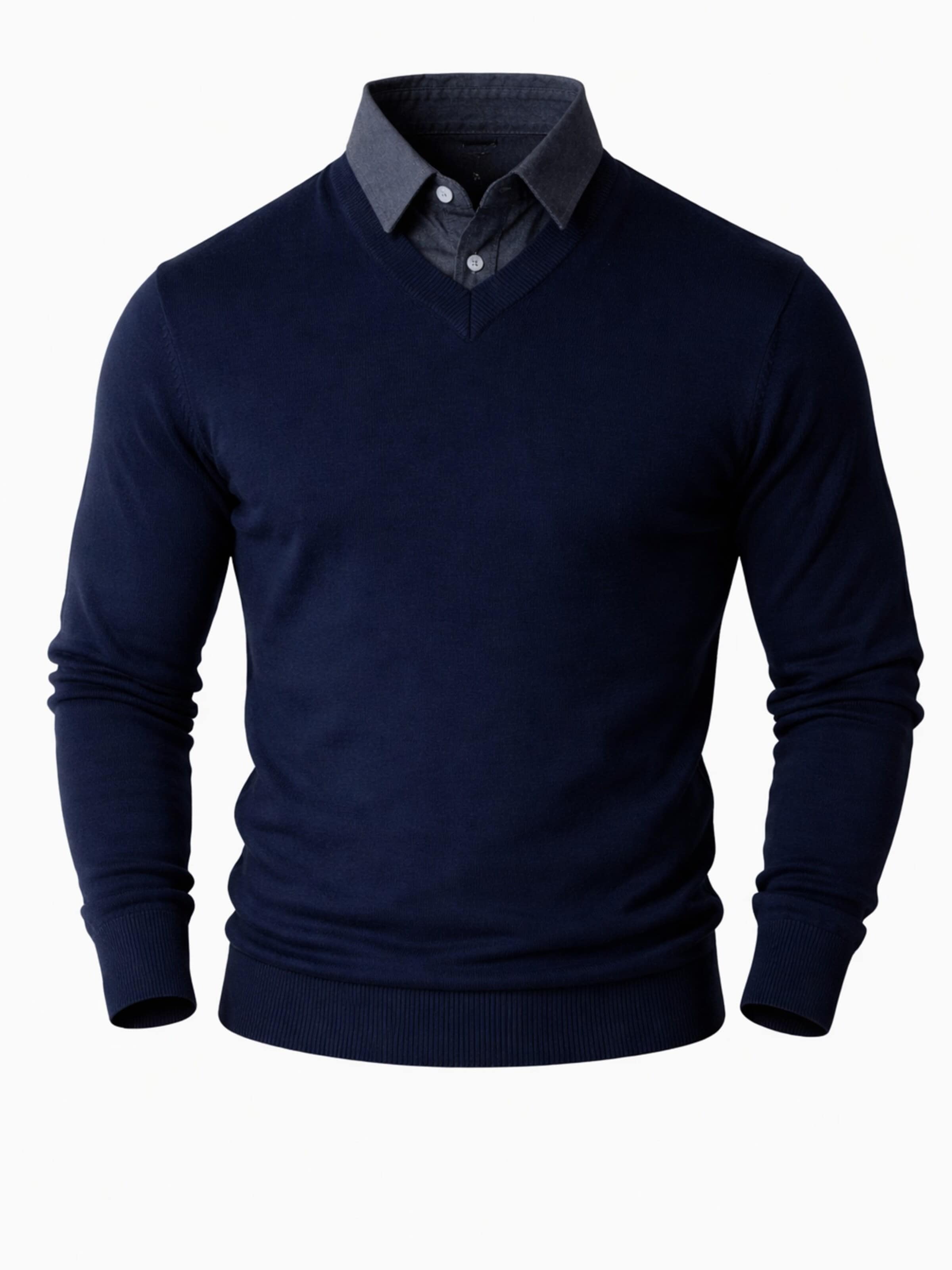 Pullover 'Pantoneclo Men’s Mock Sweater' di PANTONECLO in blu: frontale