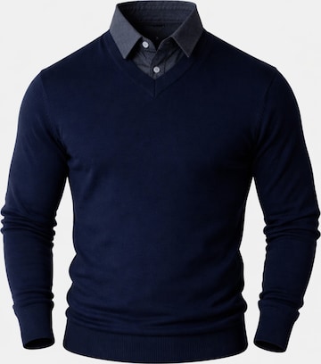 Pullover 'Pantoneclo Men’s Mock Sweater' di PANTONECLO in blu: frontale