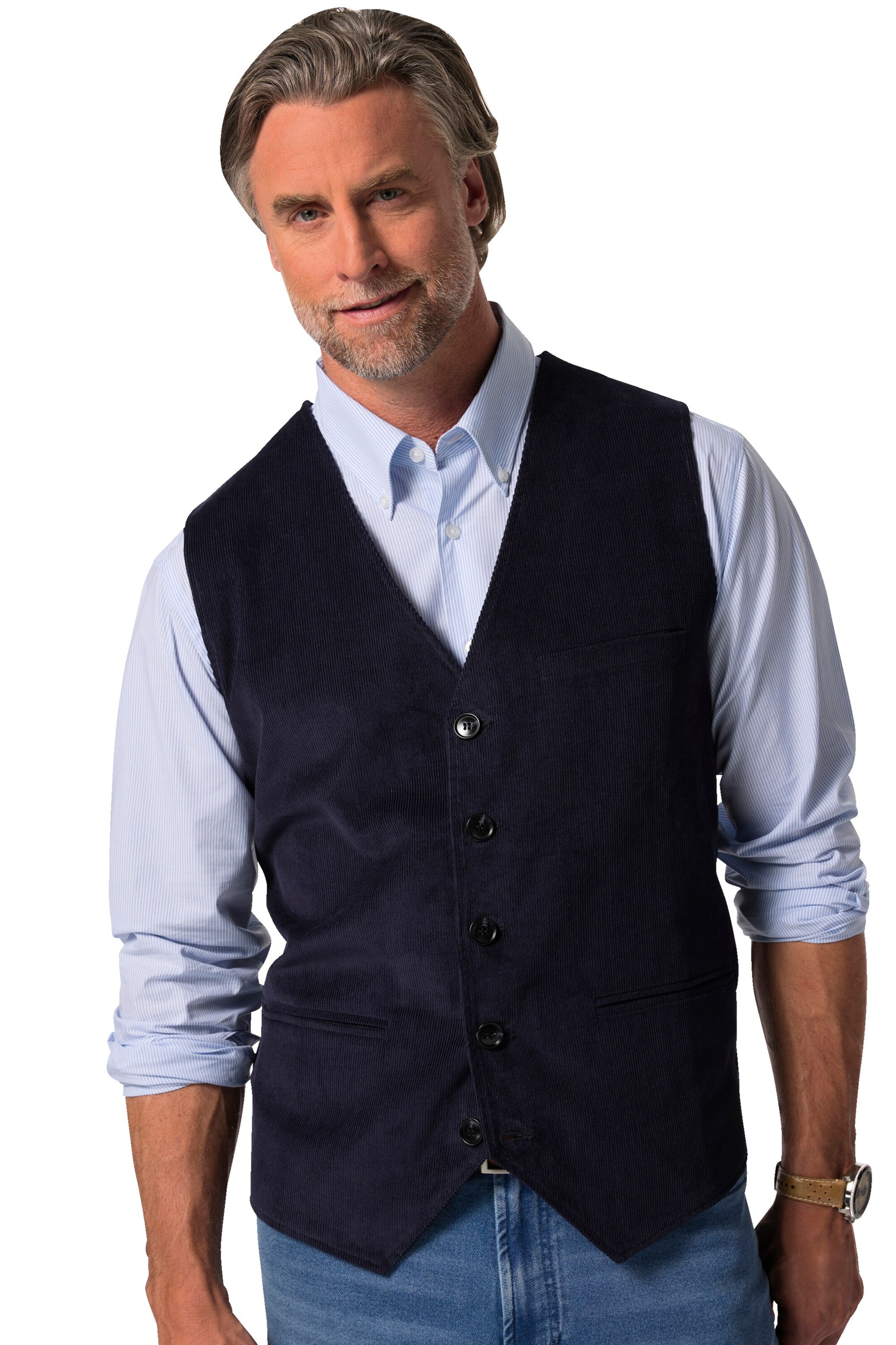 Boston Park Weste in Blau: Vorderseite