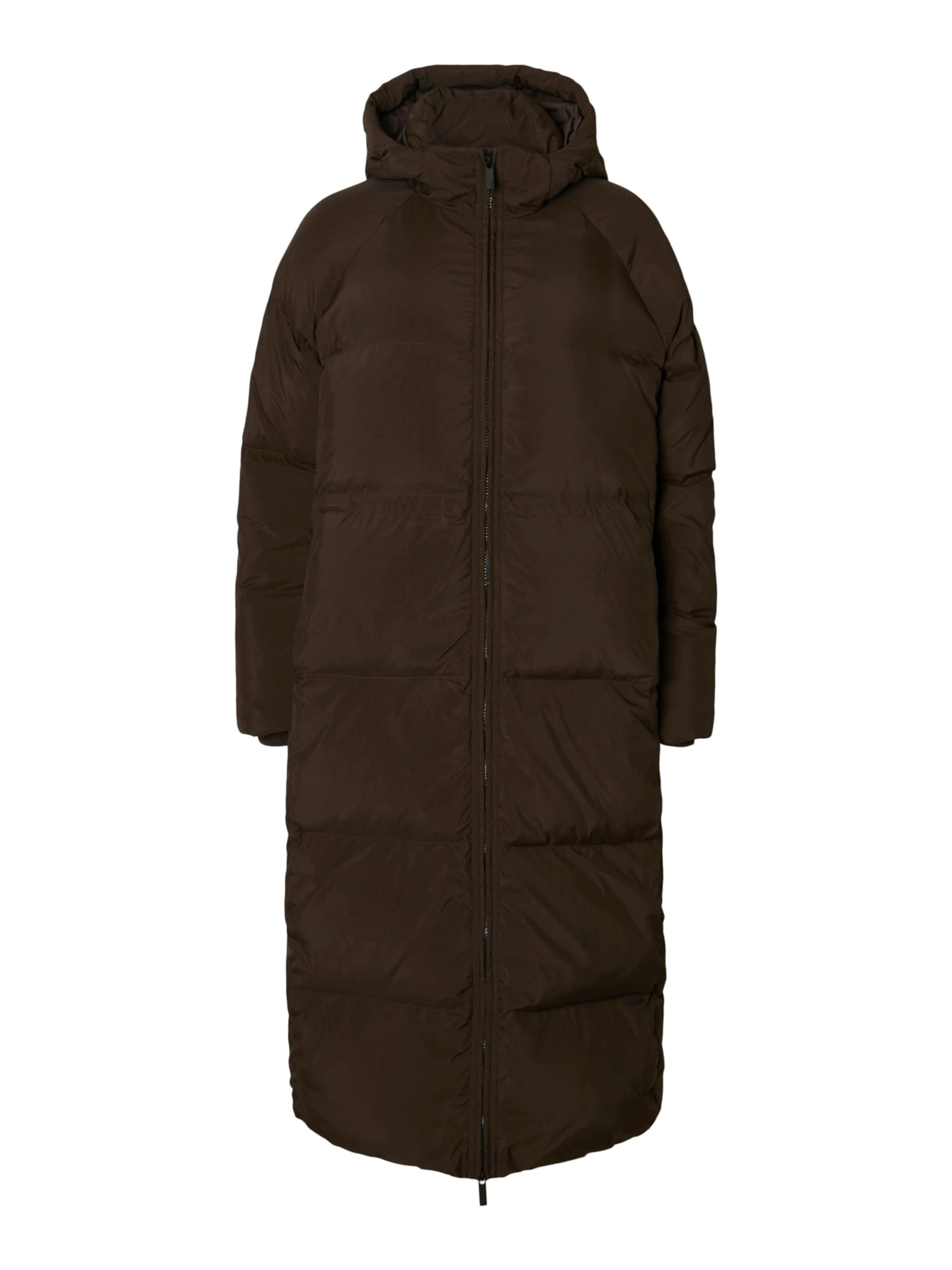 SELECTED Winter Coat 'SLFMAYA' in Brown: front