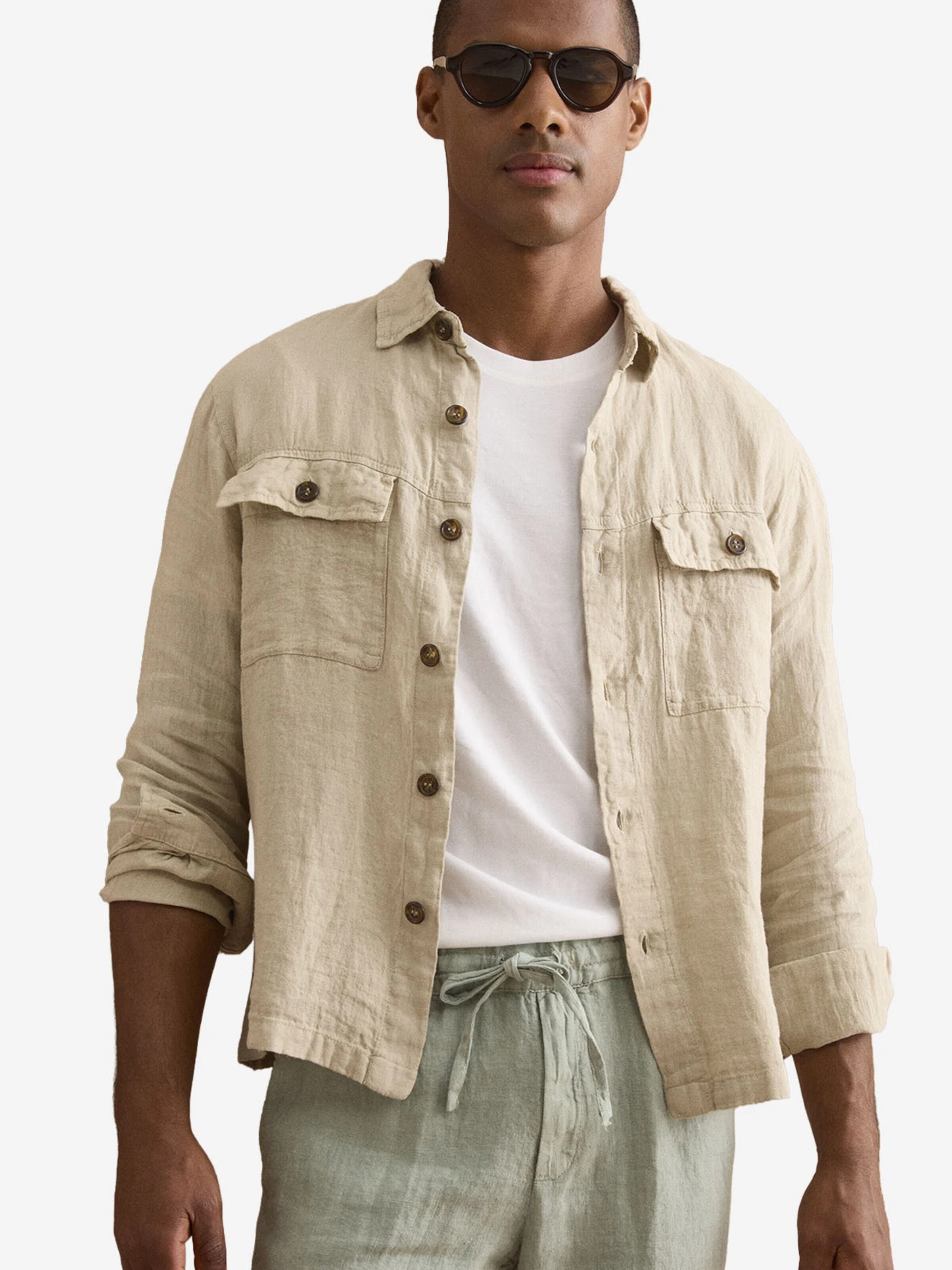Il Lanificio Regular fit Blazer in Beige: front