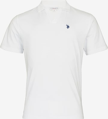 U.S. POLO ASSN. Poloshirt 'Knopflos' in Weiß: Vorderseite