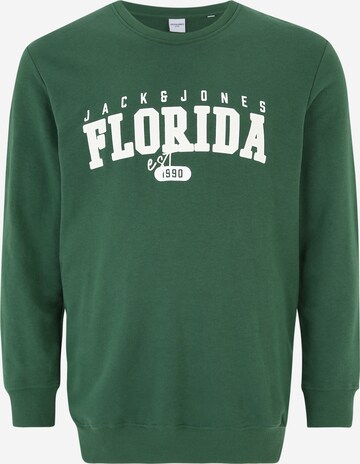 Sweat-shirt 'CORY' Jack & Jones Plus en vert : devant