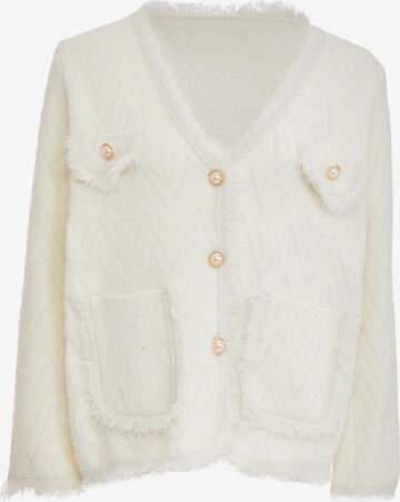 CARNEA Knit Cardigan in White: front