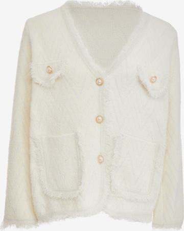 CARNEA Knit Cardigan in White: front