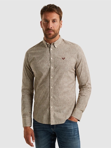 PME Legend Overhemd 'Shirt with allover print' in Bruin: voorkant