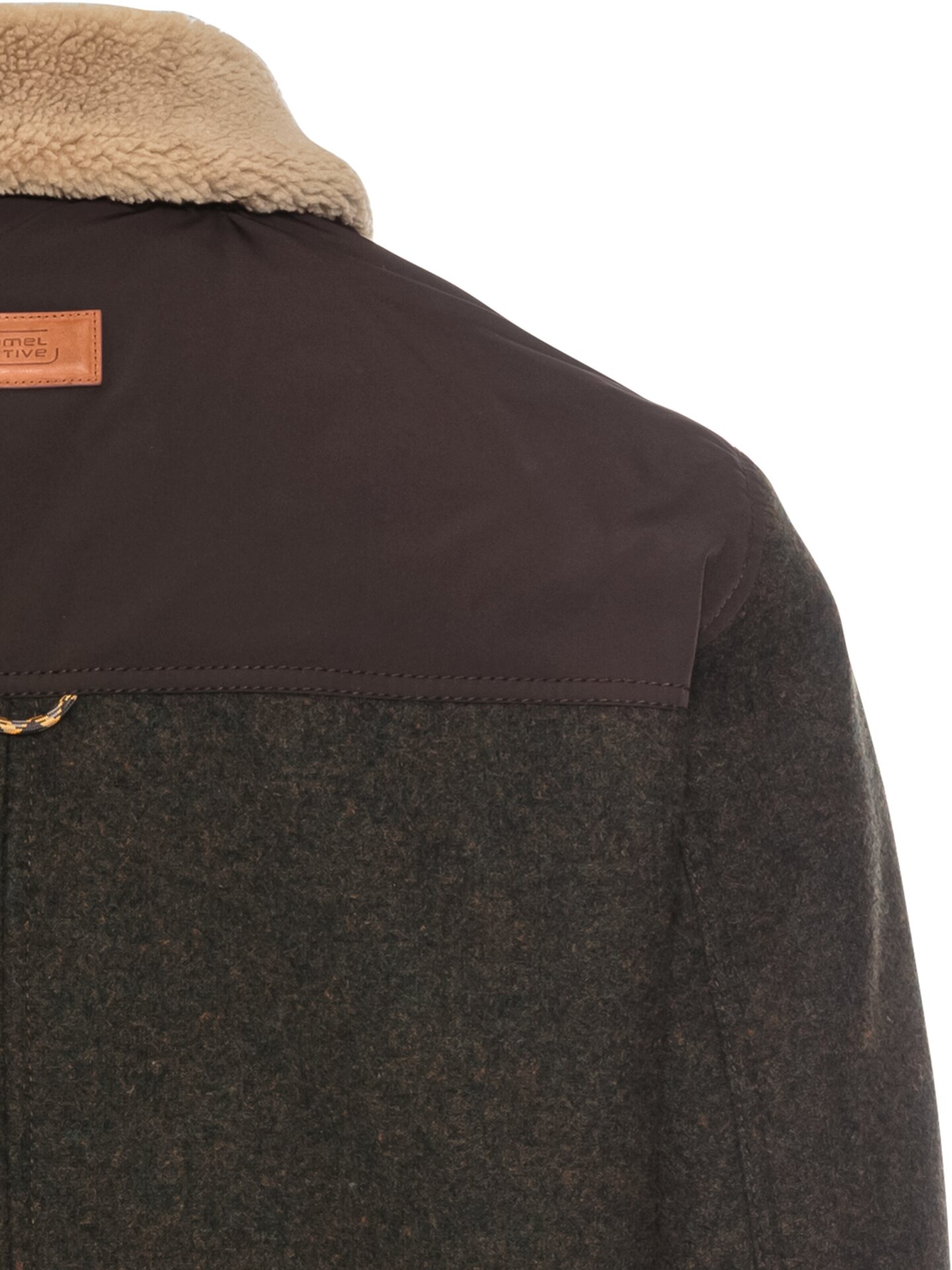 CAMEL ACTIVE Bomberjacke mit abnehmbarem Kragen aus Teddyfell in Braun