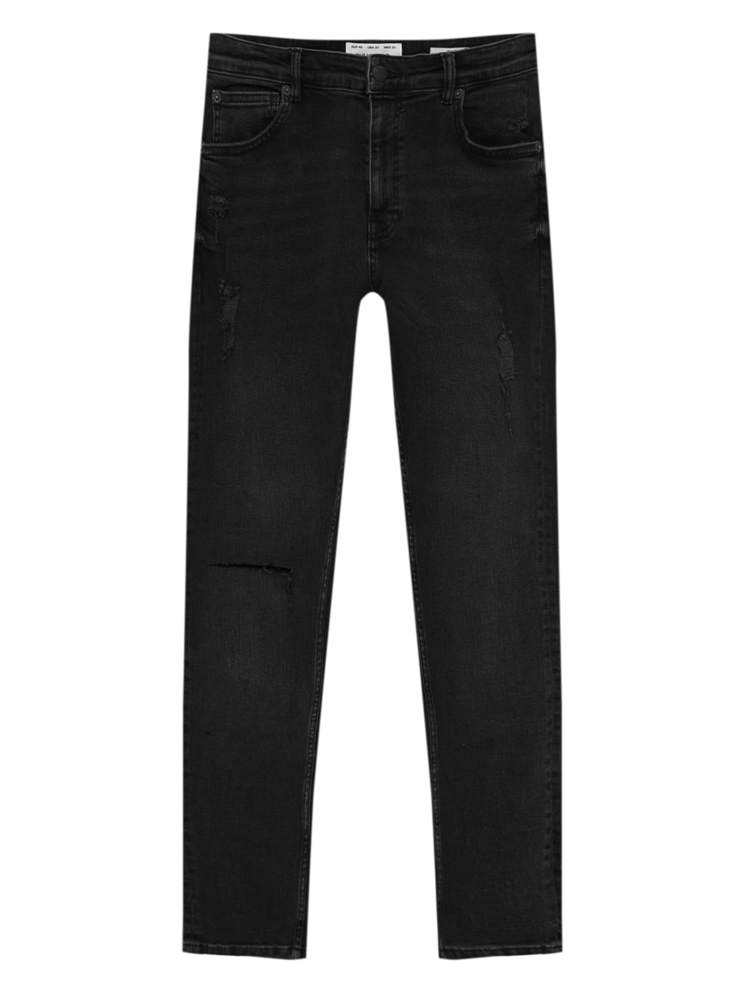 Pull&Bear Regularen Kavbojke | črna barva: sprednja stran