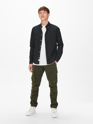 Only & Sons Regular Fit Skjorte 'Neil' i sort