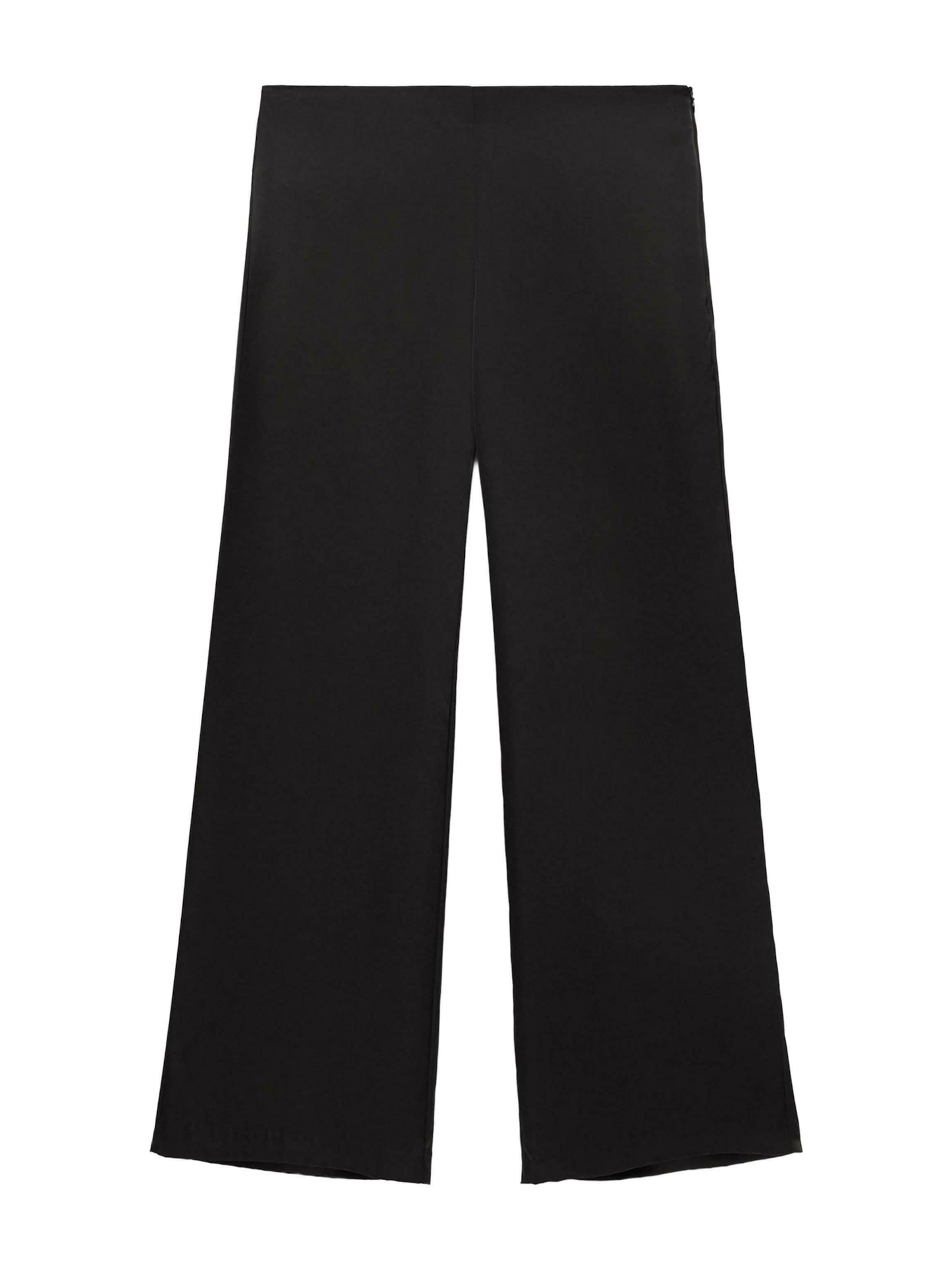 Pull&Bear Regular Trousers in Black: front