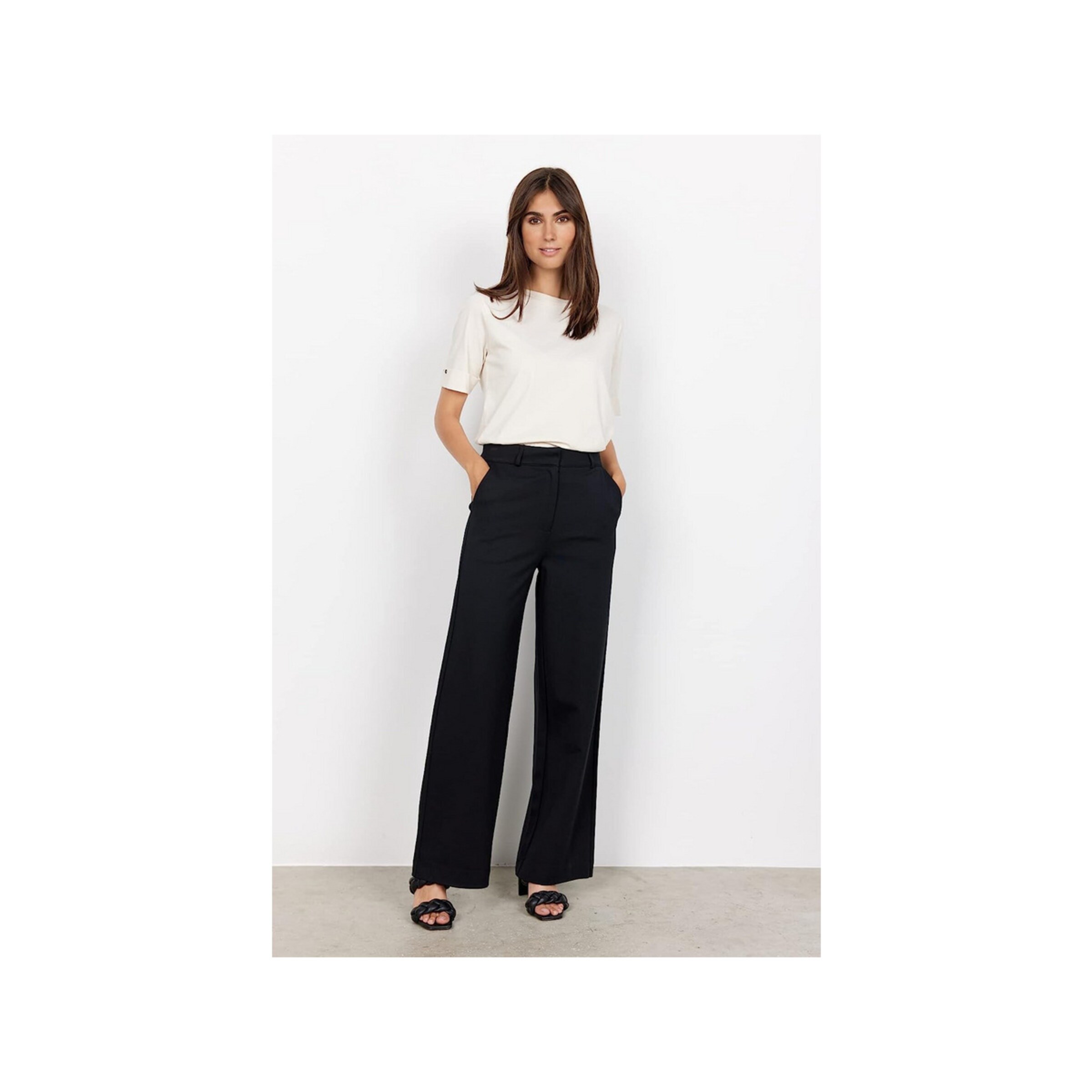 Soyaconcept Wide leg Pants 'Daniela' in Black