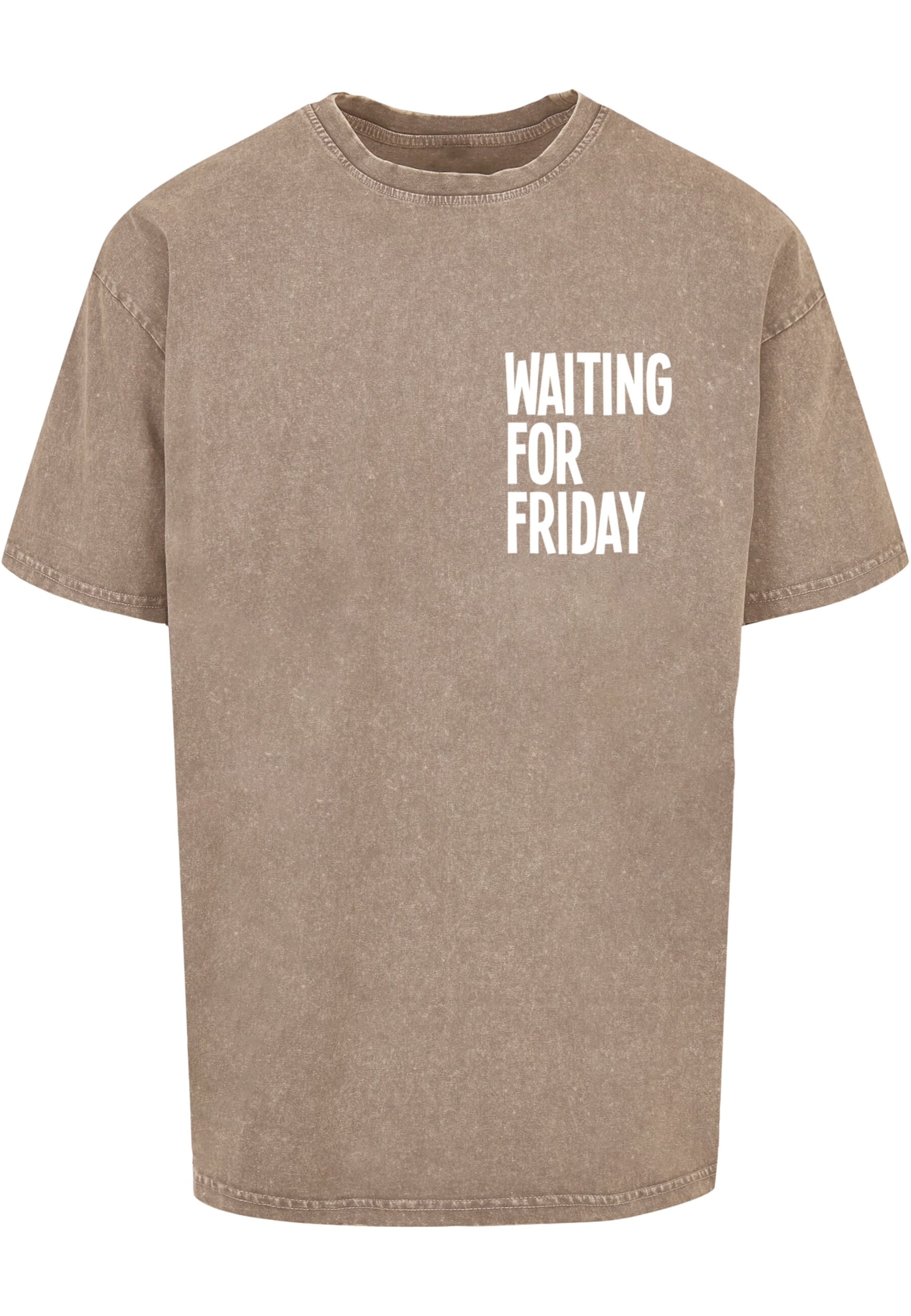 Mister Tee Shirt 'Waiting For Friday' in Beige: front