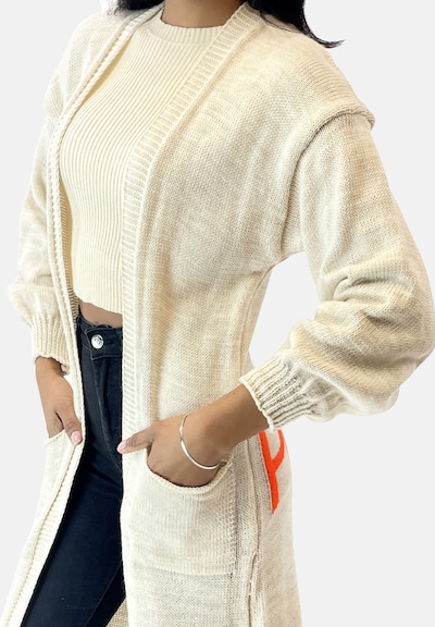 Elara Strickjacke in XS-XL in beige / orange / dunkelpink, Produktansicht