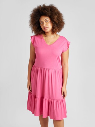 ONLY Carmakoma Obleka 'MAY' | roza barva: sprednja stran