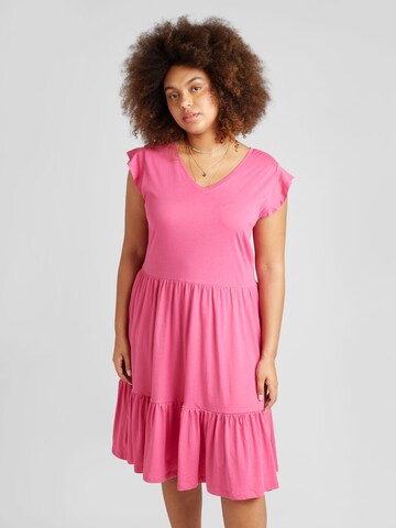 Robe 'MAY' ONLY Carmakoma en rose : devant