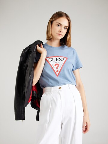 GUESS Shirt 'CLASSIC' in Blauw: voorkant