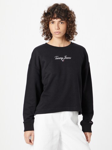 melns Tommy Jeans Sportisks džemperis: no priekšpuses
