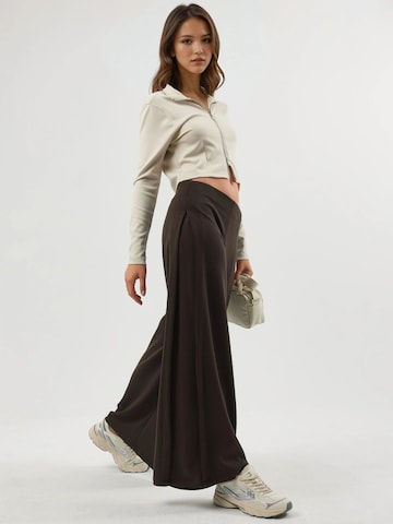 Busem Wide leg Broek in Bruin