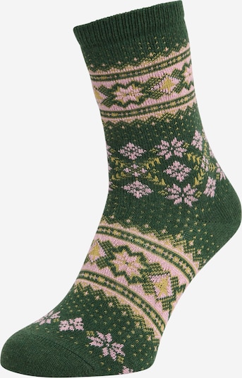 FALKE Socken 'Winter Holiday' in grün / schilf / rosa, Produktansicht