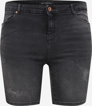ONLY Carmakoma Slimfit Jeans 'LAOLA' in Zwart: voorkant