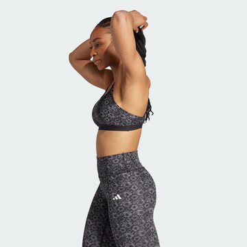 ADIDAS PERFORMANCE Bralette Sports Bra 'Aeroreact Light-Support Floral Print' in Black