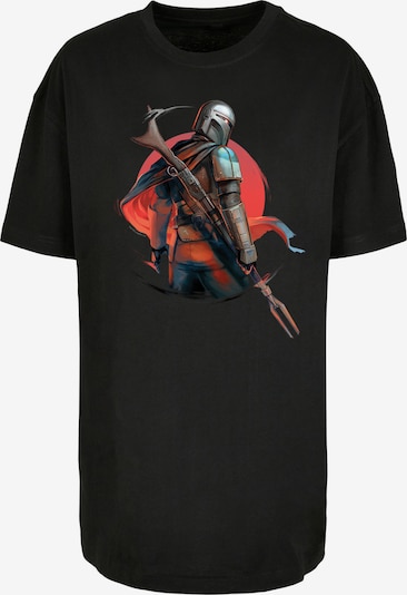 F4NT4STIC T-shirt oversize 'Star Wars The Mandalorian Blaster Rifles' en aqua / marron / rouge / noir, Vue avec produit