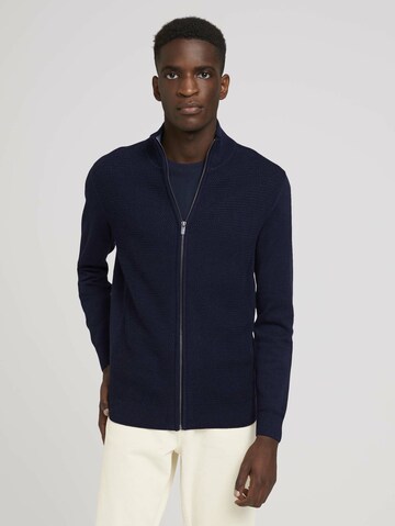 TOM TAILOR Gebreid vest in Blauw: voorkant