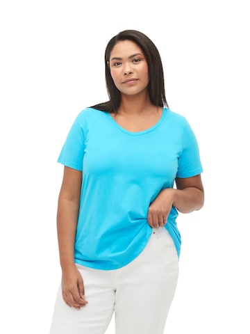 T-shirt Zizzi en bleu : devant