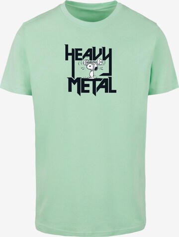 Merchcode T-Shirt 'Peanuts - Heavy Metal' in Grün: predná strana