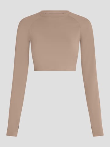YO-GAYA Sports top 'Long Sleeve Crop Top' in Beige