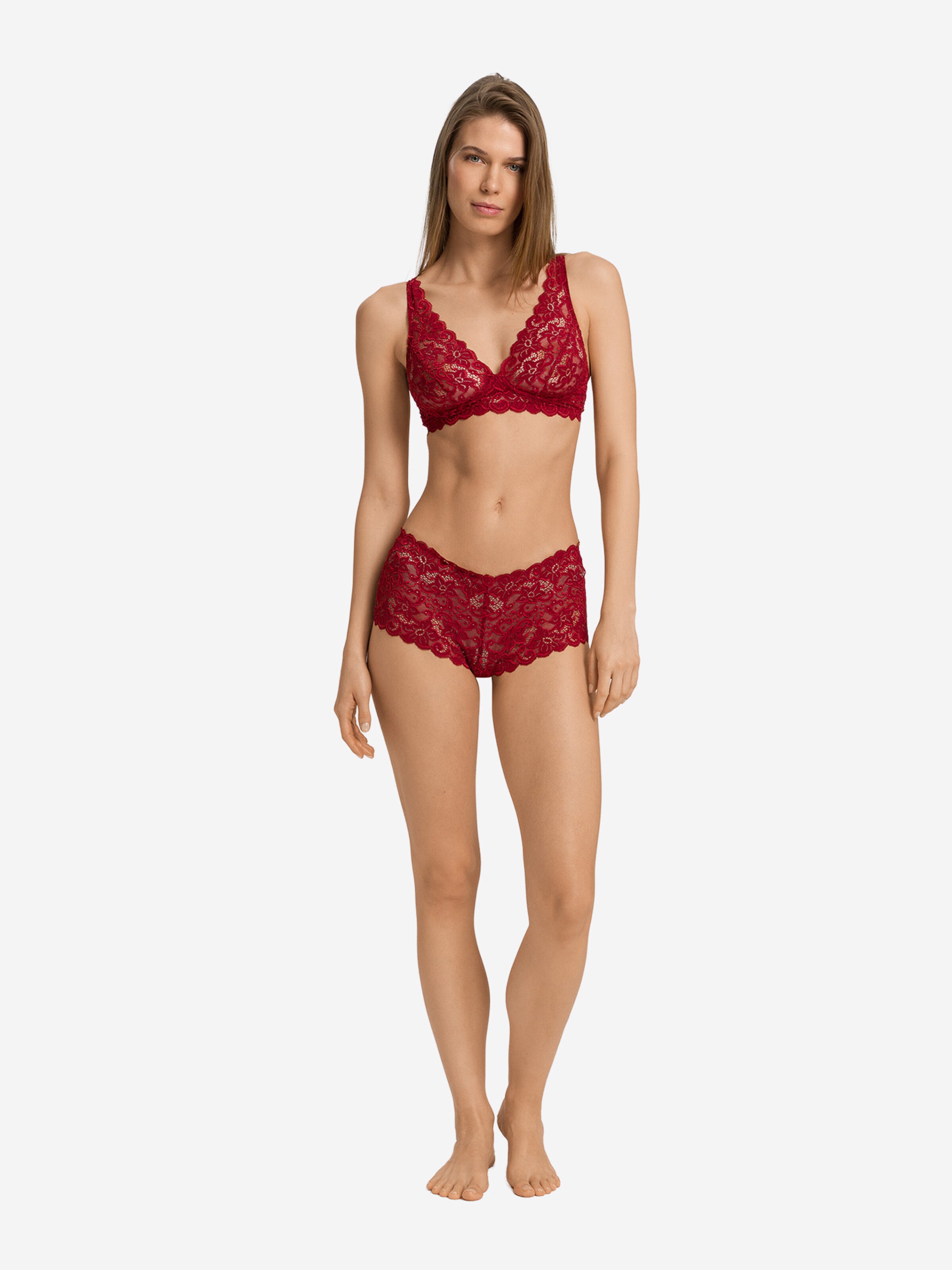Hanro Triangle Bra ' Moments ' in Red