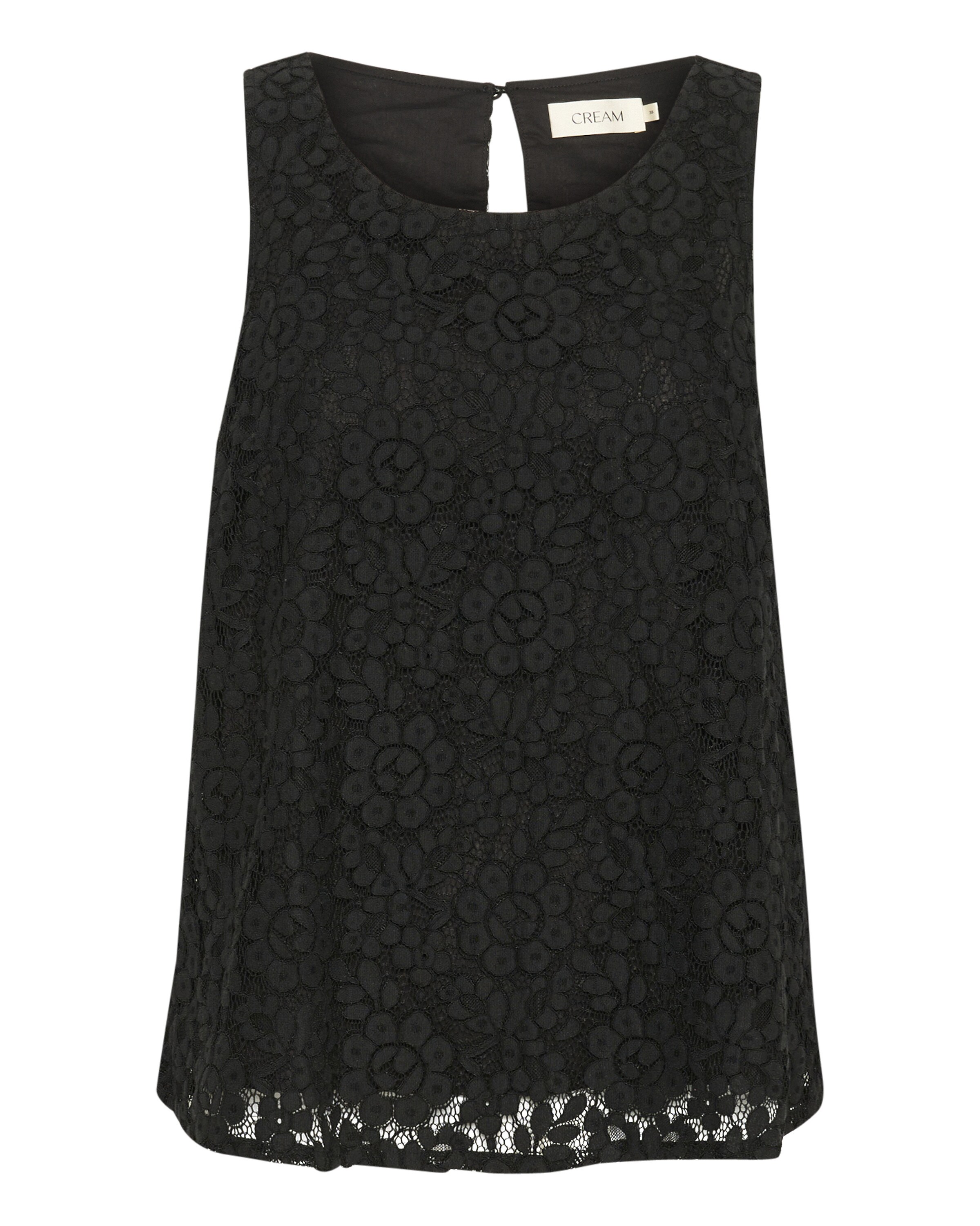 Cream Bluse 'Bana Lace' i sort: forside