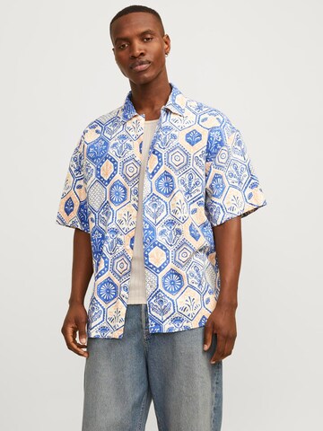 Coupe regular Chemise 'JORNoto' JACK & JONES en bleu : devant