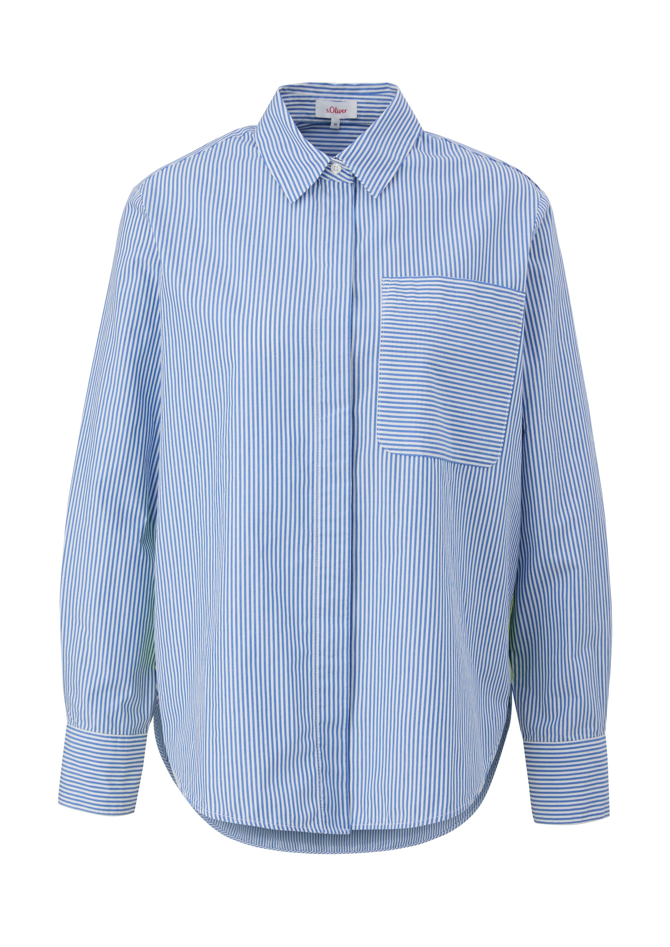s.Oliver Bluse in L in blau / naturweiß, Produktansicht