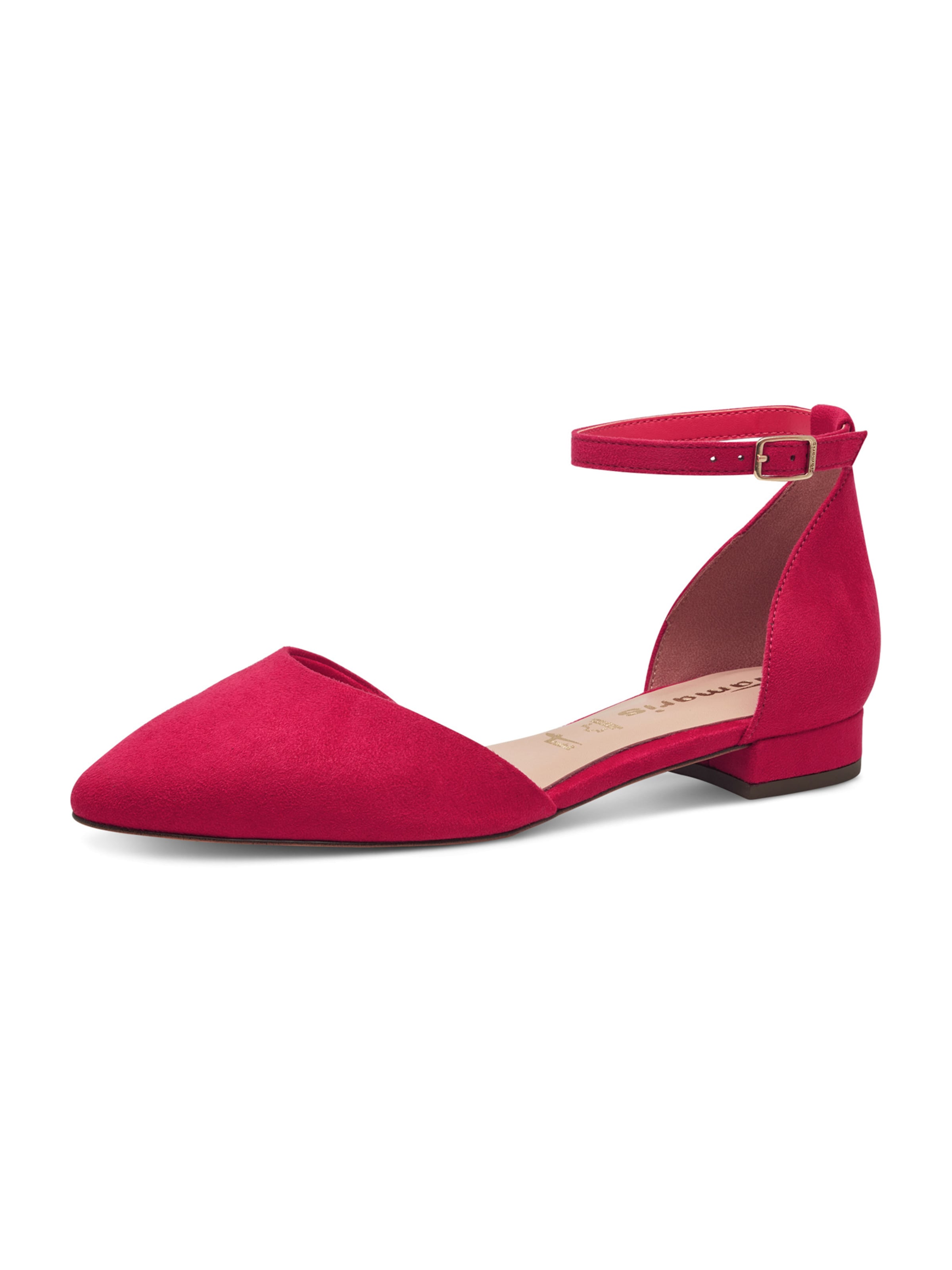 Tamaris Strap ballerina in Pink: front