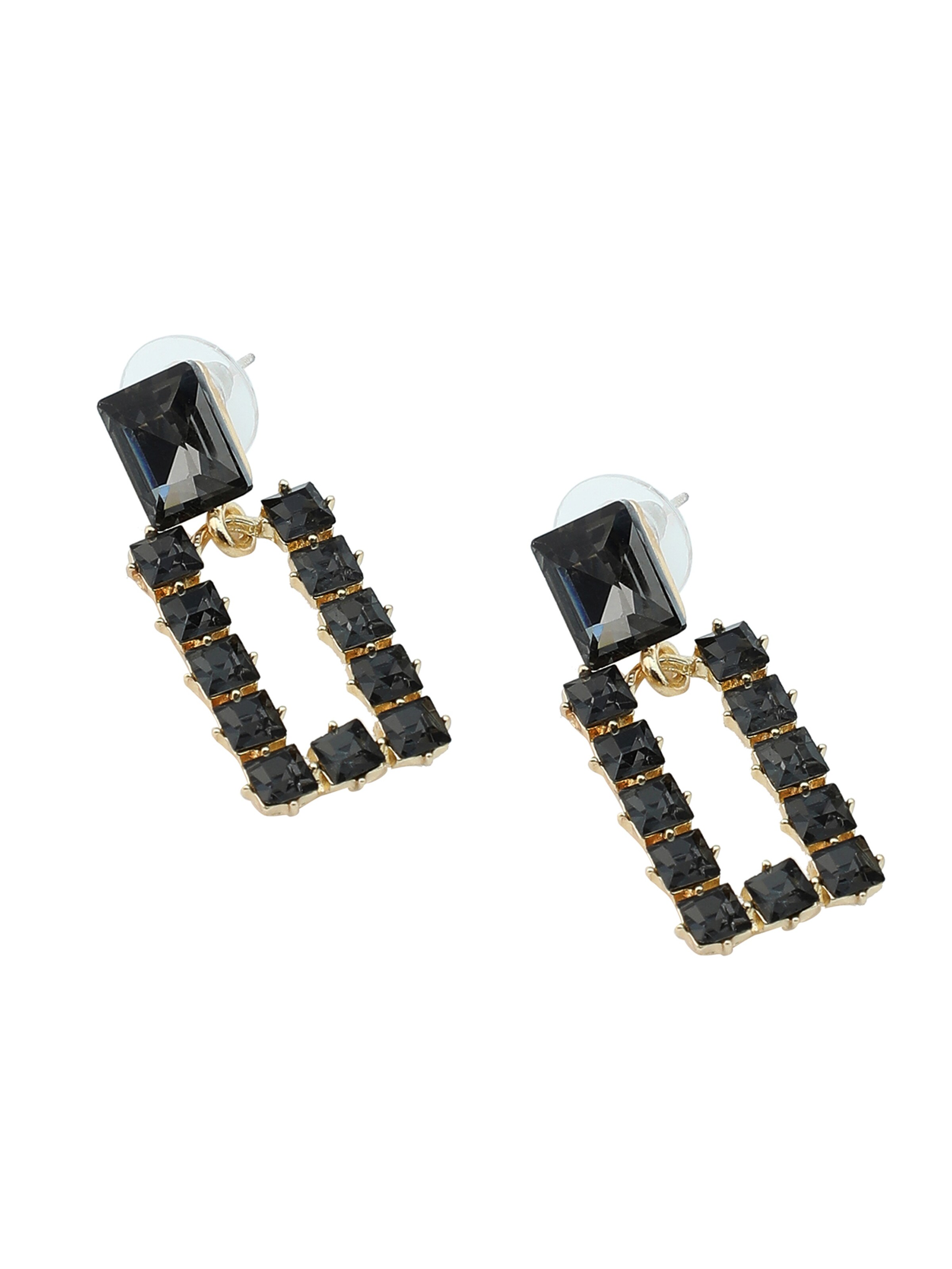 Boucles d'oreilles 'Falisha' SOHI en noir : devant