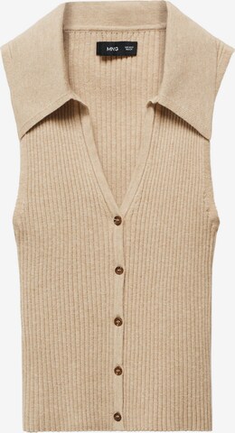 MANGO Gebreide bodywarmer 'GOLETA' in Beige: voorkant