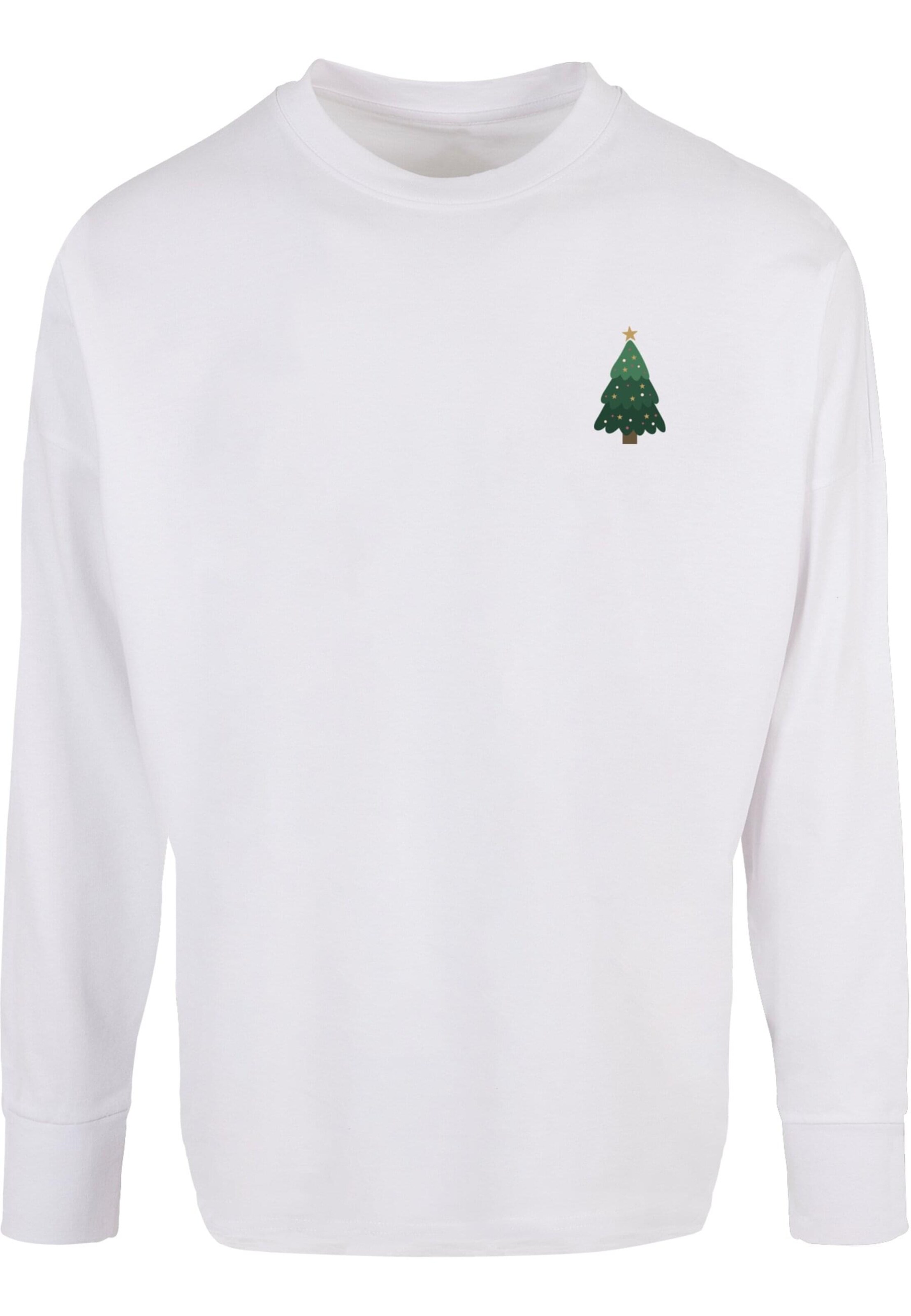 Merchcode Shirt 'Christmas Holly Jolly Mood' in Wit: voorkant