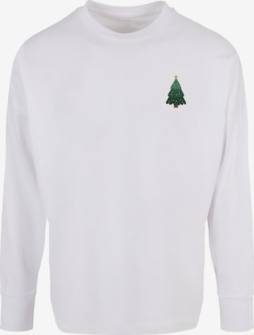 T-Shirt 'Christmas Holly Jolly Mood' Merchcode en blanc : devant