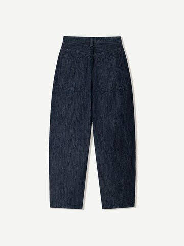 Wide Leg Jean à pince Bershka en bleu
