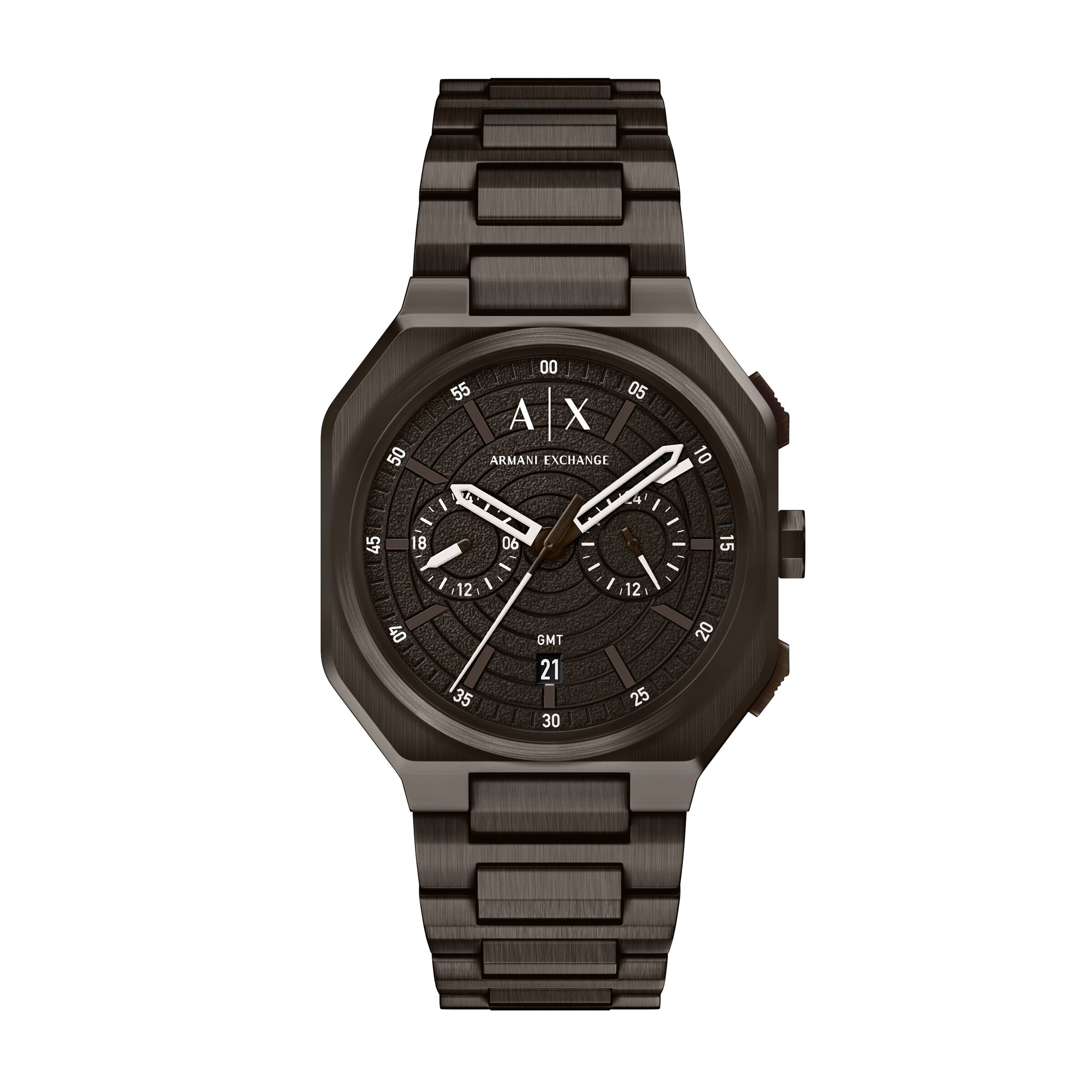 ARMANI EXCHANGE Analoguhr in Schwarz: Vorderseite