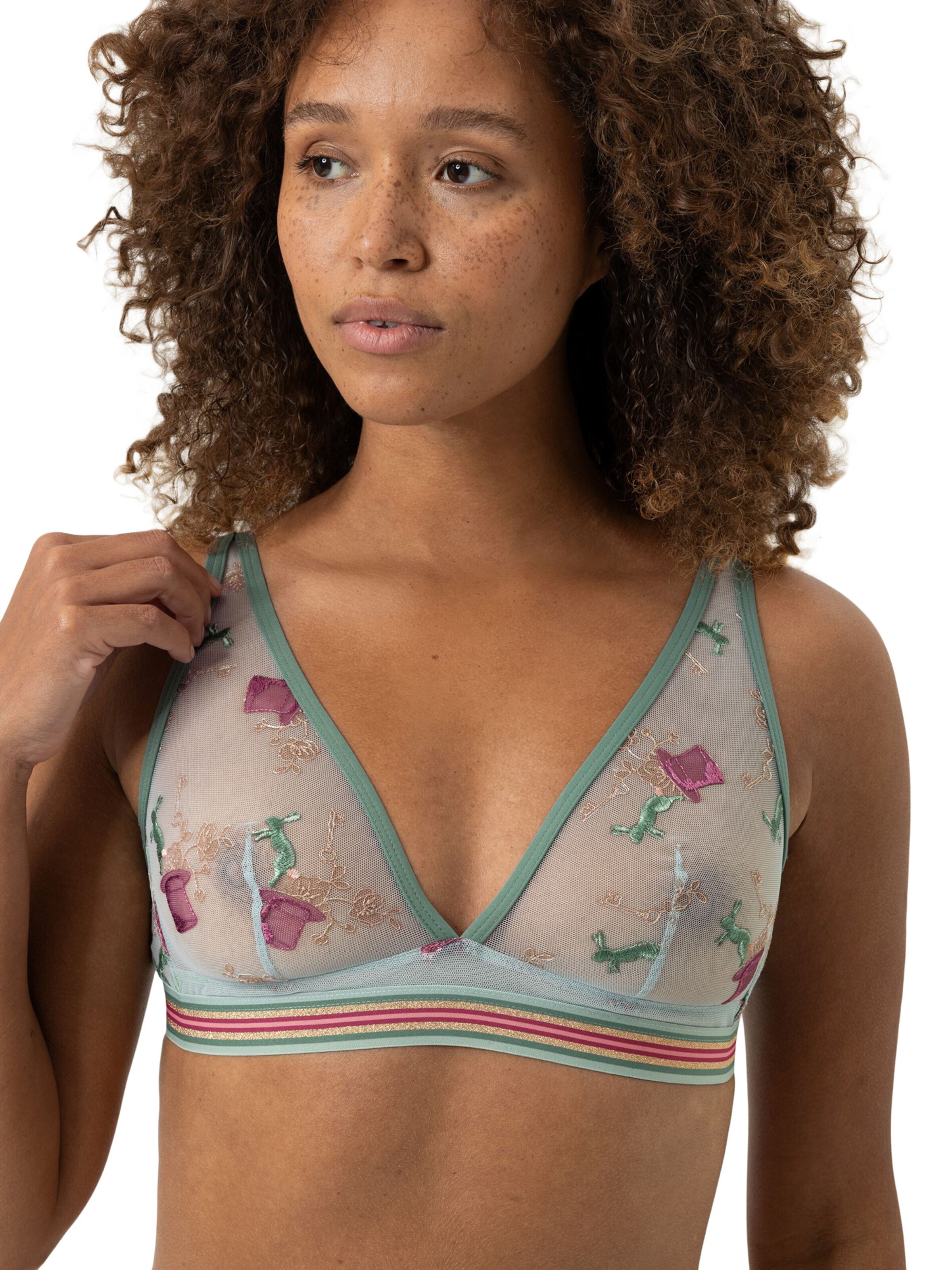 Mey Triangle Bra in Green: front
