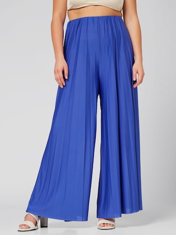 Guido Maria Kretschmer Curvy Wide leg Broek 'Samantha' in Blauw: voorkant