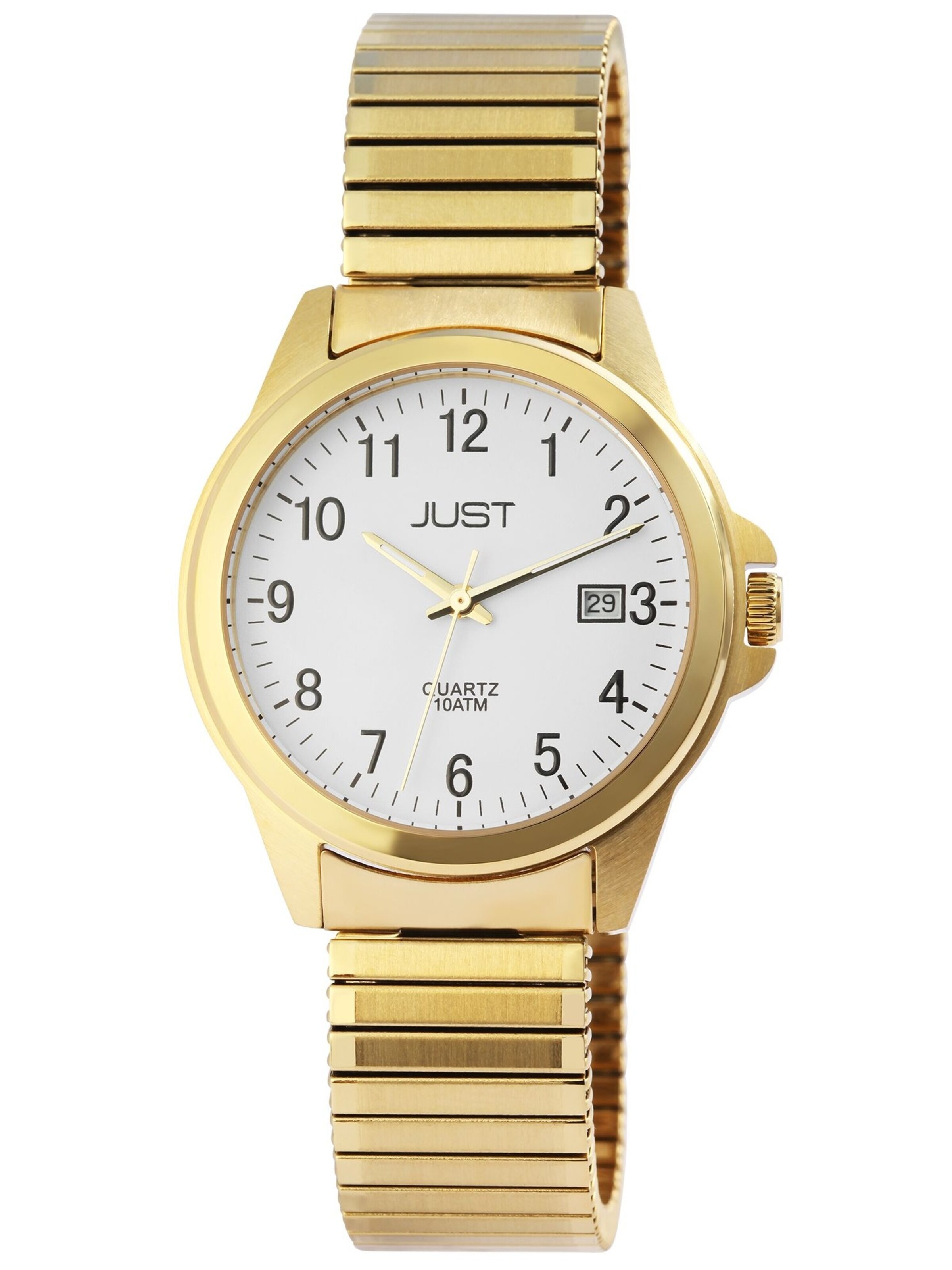 JUST Analoguhr 'Roswin, Datumsanzeige'‌‌‌‌‌‌‌‌‌ in Gold: Vorderseite