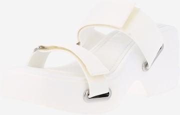 BRONX Mules in White: front