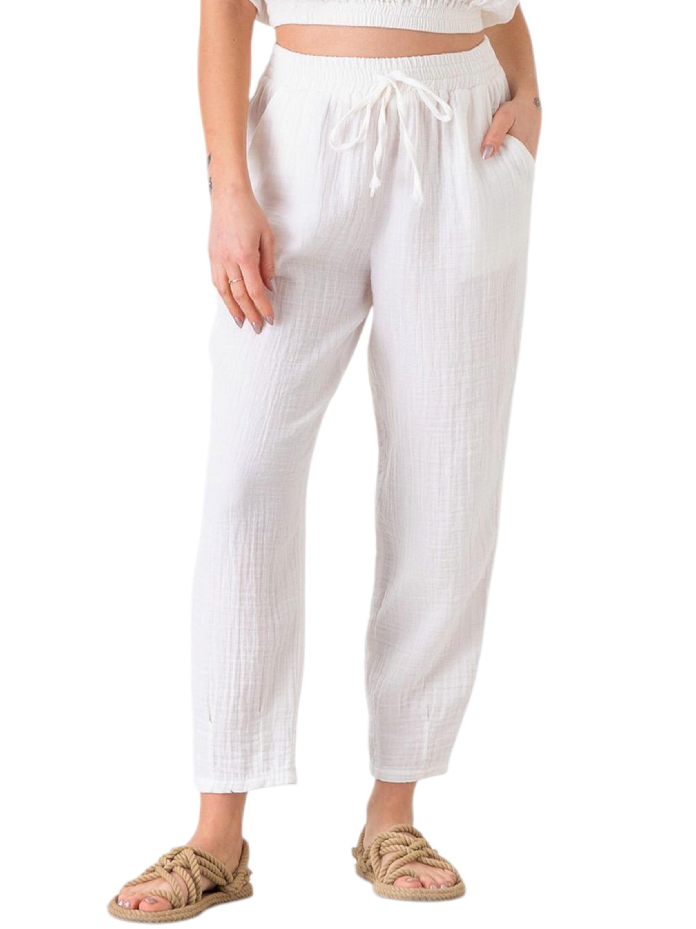 WENOR Wide Leg Bukser 'Eluna' i hvid