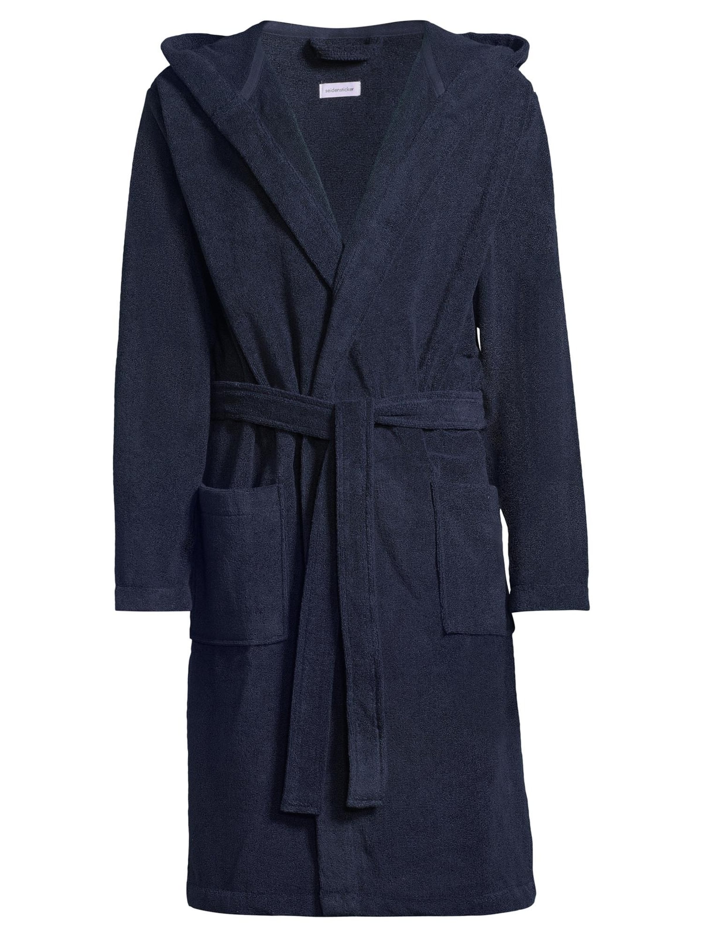 SEIDENSTICKER Bademantel lang 'Loungewear'‌‌‌‌ in Blau: Vorderseite