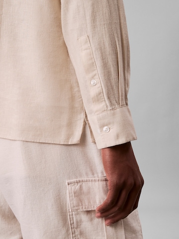 Calvin Klein Regular fit Button Up Shirt in Beige