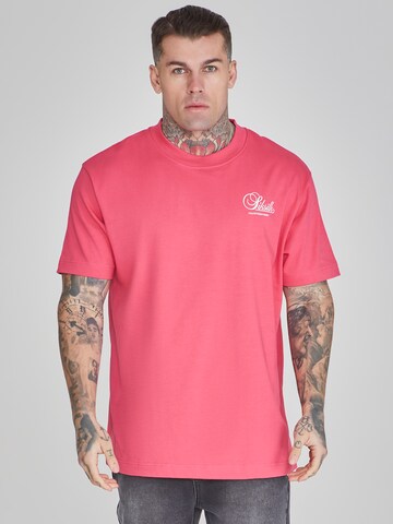 T-Shirt SikSilk en rose : devant